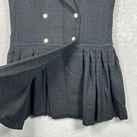 SANDRO Short Coat Mini Dress Pleated H20ROSSA Tweed BLACK US 8/ FR 40 $445 NEW! - Picture 4 of 15